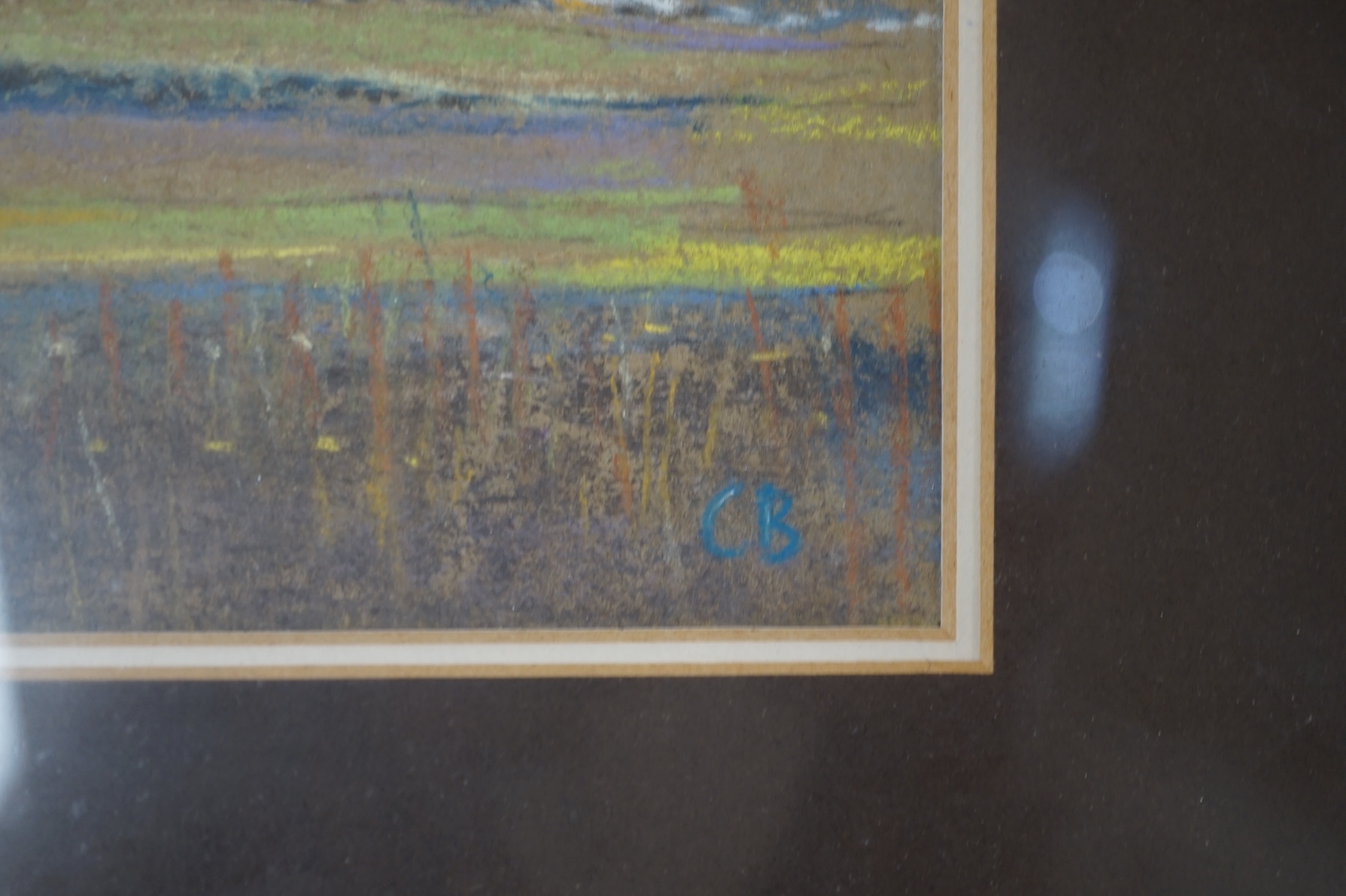 Colin Douglas Buchanan, pastel, 'Lewes, a view from the south', initialled, 23 x 38cm. Condition - fair